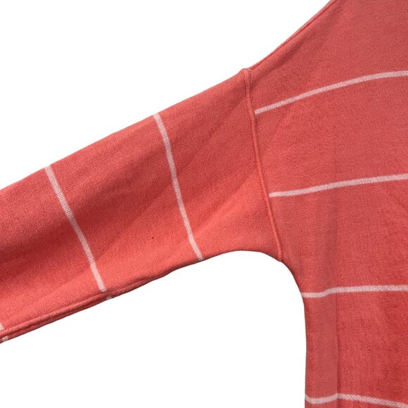 J Jill Womens Coral Reversible Striped Mock Neck Tunic Sweater Size XLarge - Picture 4 of 4